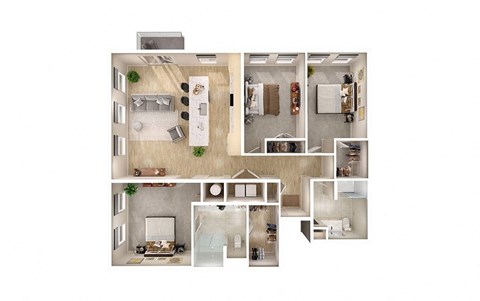 C1 Floor Plan at Windsor South Congress, Austin, TX