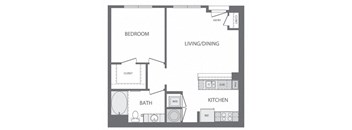 A - 1 Bedroom 1 Bath Floorplan at Windsor at Cambridge Park