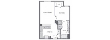 B - 1 Bedroom 1 Bath Floorplan at Windsor at Cambridge Park