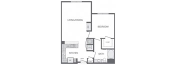 D - 1 Bedroom 1 Bath Floorplan at Windsor at Cambridge Park