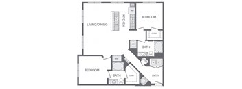 L - 2 Bedroom 2 Bath Floorplan at Windsor at Cambridge Park