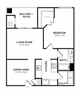 A1 Floorplan at Windsor at Main Place, Orange, CA