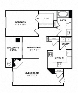 A2 Floorplan at Windsor at Main Place, Orange, CA