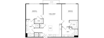 A black and white image of a floor plan for a home.