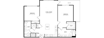 A black and white image of a floor plan for a house.