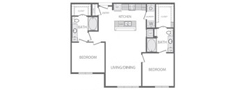 B3 Floorplan at Windsor at West University, 2630 Bissonnet Street, Houston, 77005