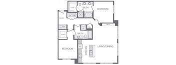 B5 Floorplan at Windsor at West University, 2630 Bissonnet Street, Houston, 77005