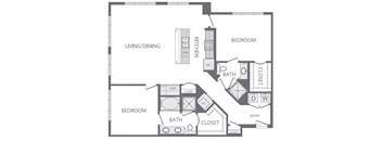B6 Floorplan at Windsor at West University, 2630 Bissonnet Street, Houston, 77005
