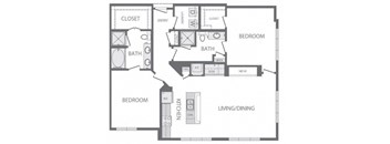 B7 Floorplan at Windsor at West University, 2630 Bissonnet Street, Houston, 77005