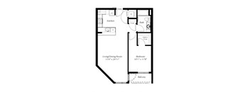 A black and white image of a floor plan for a home.