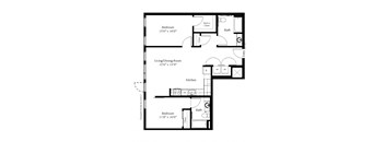 A black and white image of a floor plan for a house.