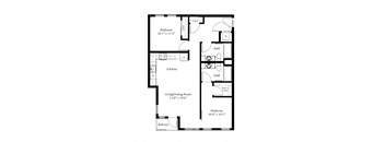 A black and white image of a floor plan for a house.