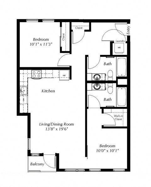 A black and white image of a floor plan for a house.