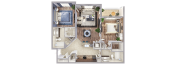 2 bedroom apartment floorplan at Windsor Biscayne Shores in North Miami