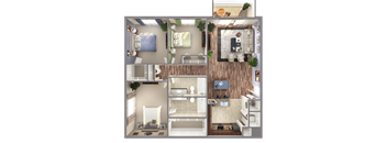 3 bedroom apartment floorplan at Windsor Biscayne Shores in North Miami