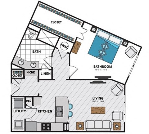 A10 Floor Plan at Windsor Chastain, Atlanta, GA