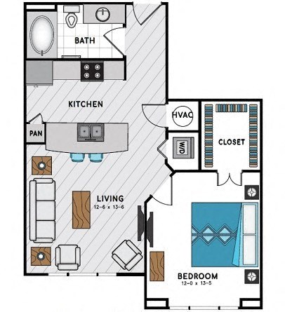 A2 Floor Plan at Windsor Chastain, Atlanta, GA
