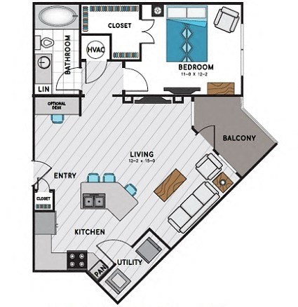 A3 Floor Plan at Windsor Chastain, Atlanta, GA
