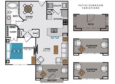A4 Floor Plan at Windsor Chastain, Atlanta, GA