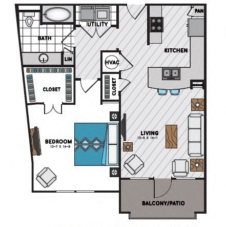 A5 Floor Plan at Windsor Chastain, Atlanta, GA