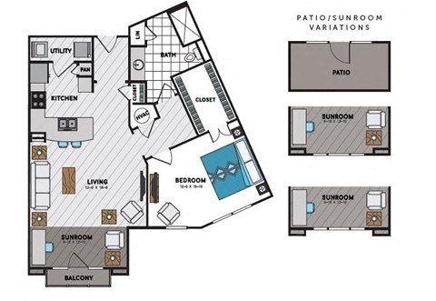 A8 Floor Plan at Windsor Chastain, Atlanta, GA