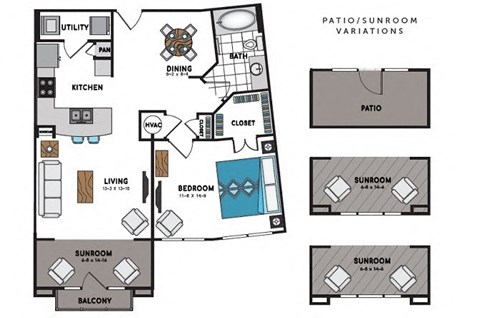 A9 Floor Plan at Windsor Chastain, Atlanta, GA