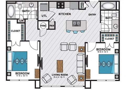 B1 Floor Plan at Windsor Chastain, Atlanta, GA
