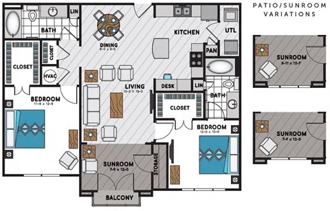 B2-ALT Floor Plan at Windsor Chastain, Atlanta, GA