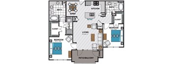 B3 Floor Plan at Windsor Chastain, Atlanta, GA