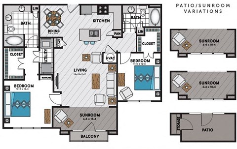 B4 Floor Plan at Windsor Chastain, Atlanta, GA