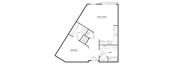Studio with 1 Bathroom Floor Plan at The Encore by Windsor, Atlanta, 30339