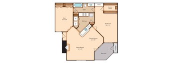 Windsor Fair Oaks - A1D Floor Plan - One Bedroom Apartment in Fairfax VA