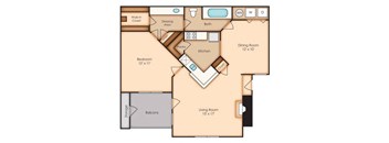 Windsor Fair Oaks - A3 Floor Plan - One Bedroom Apartment in Fairfax VA