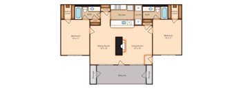 Windsor Fair Oaks - B1 Floor Plan - Two Bedroom Apartment in Fairfax VA