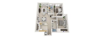 Windsor Highwoods Preserve in Tampa -a floor plan of a 2 bedroom apartment at Windsor Highwoods Preserve, Tampa, FL