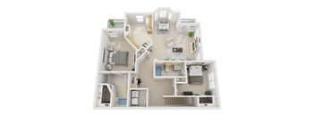 Windsor Highwoods Preserve in Tampa - a floor plan of a 2 bedroom apartment at Windsor Highwoods Preserve, Tampa 