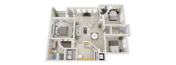 Windsor Highwoods Preserve in Tampa - a floor plan of a 2 bedroom apartment with a den at Windsor Highwoods Preserve, Florida, 33647