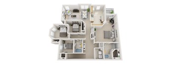 Windsor Highwoods Preserve in Tampa - a floor plan of a 4 bedroom apartment at Windsor Highwoods Preserve, Tampa Florida