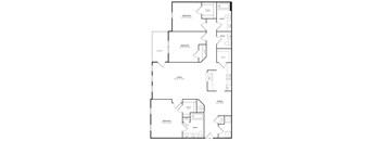 A floor plan of a house with labeled rooms and dimensions.