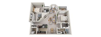 B4 Floor Plan at Windsor Kingstowne,  6050 Edgeware Ln. Alexandria, VA 22315