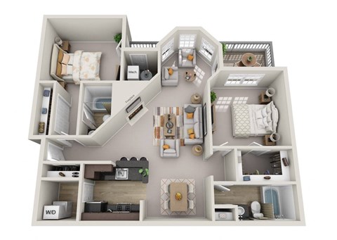 B4 Floor Plan at Windsor Kingstowne,  6050 Edgeware Ln. Alexandria, VA 22315