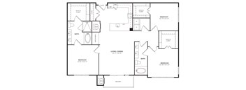 C1 Floor Plan at Windsor Lantana Hills, Austin, TX 78735