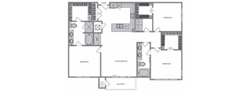C1 Floor Plan at Windsor Lantana Hills, Austin, TX 78735