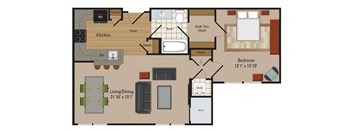 Windsor Leesburg Apartments for Rent- Floorplan - 1 Bedroom - A15