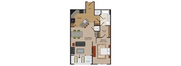 Windsor Leesburg Apartments for Rent- Floorplan - 1 Bedroom - A18