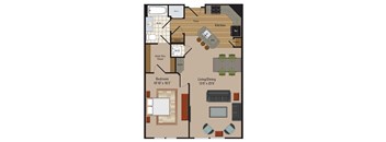 Windsor Leesburg Apartments for Rent- Floorplan - 1 Bedroom - A19