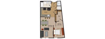Windsor Leesburg Apartments for Rent- Floorplan - 1 Bedroom - A6