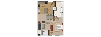 Windsor Leesburg Apartments for Rent- Floorplan - 1 Bedroom - A9