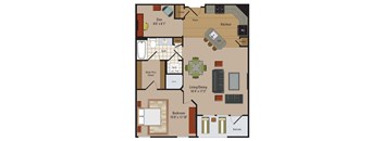 Windsor Leesburg Apartments for Rent- Floorplan - 1 Bedroom - AD2