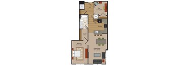 Windsor Leesburg Apartments for Rent- Floorplan - 1 Bedroom - AD3